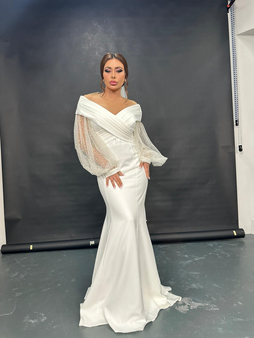 Off-Shoulder Wedding Dress _ Rent