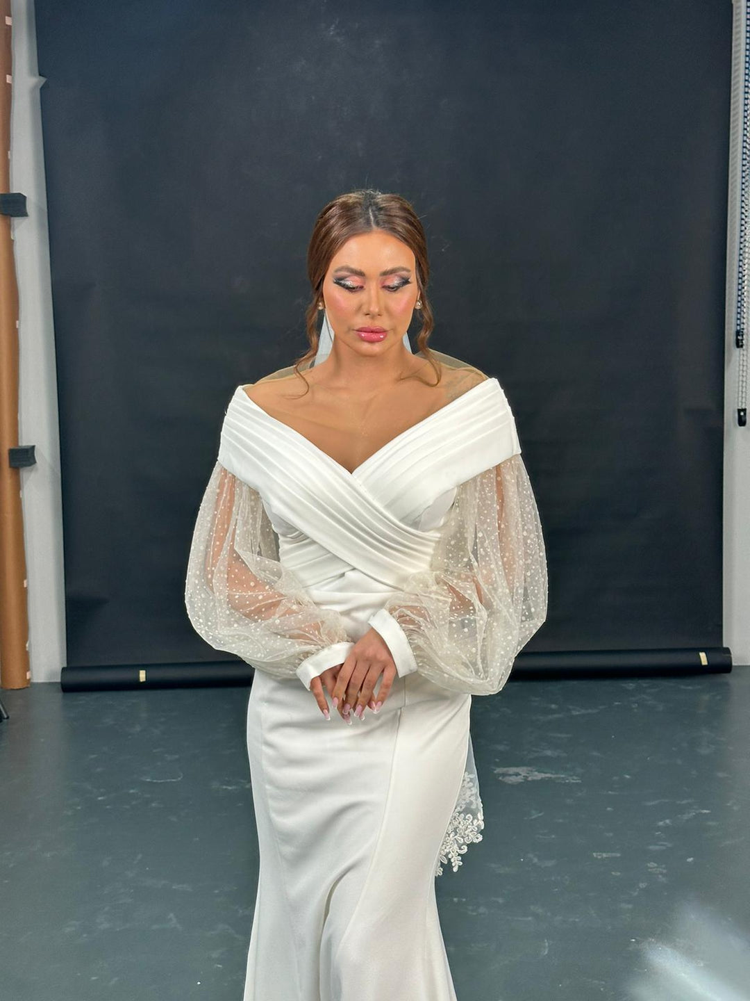 Off-Shoulder Wedding Dress _ Rent