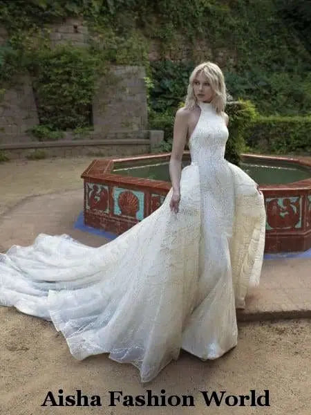 Aisha Fashion World Bridal 2 in 1 Stunning Wedding Dress in Qatar - aishafashionworld