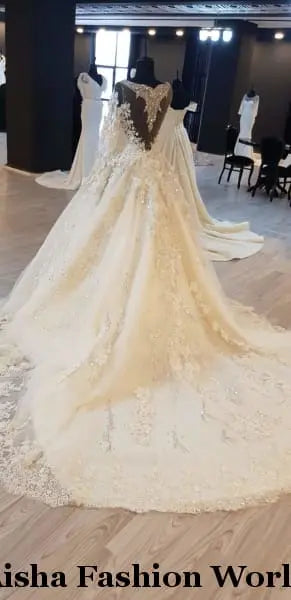 Aisha Fashion World Detailed Ball Lace Wedding - aishafashionworld