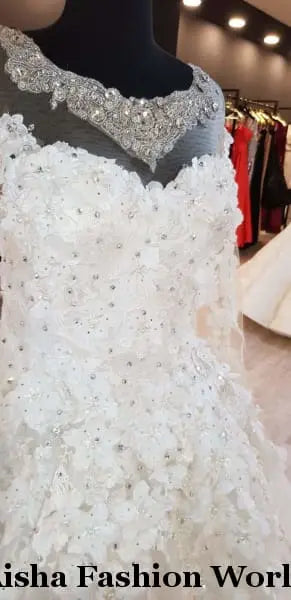 Aisha Fashion World Detailed Ball Lace Wedding - aishafashionworld