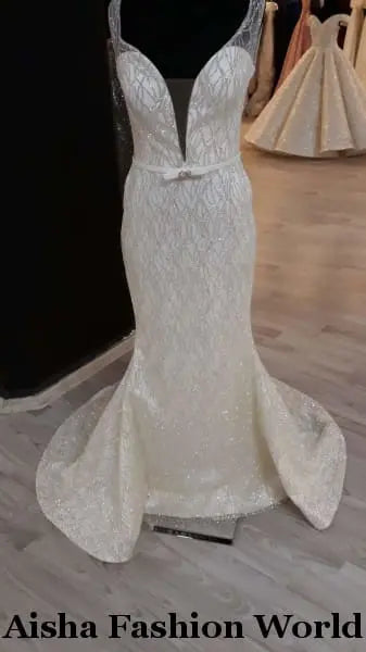 Aisha Fashion World Glitter Mermaid Wedding Dress - aishafashionworld