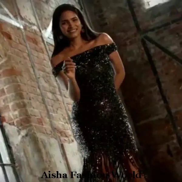 Glam Glitter Party Dress - aishafashionworld Glam Glitter Party Dress - aishafashionworld