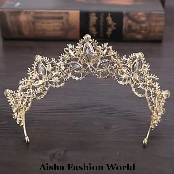 Wedding Rhinestone Alloy Tiaras with Floral - aishafashionworld