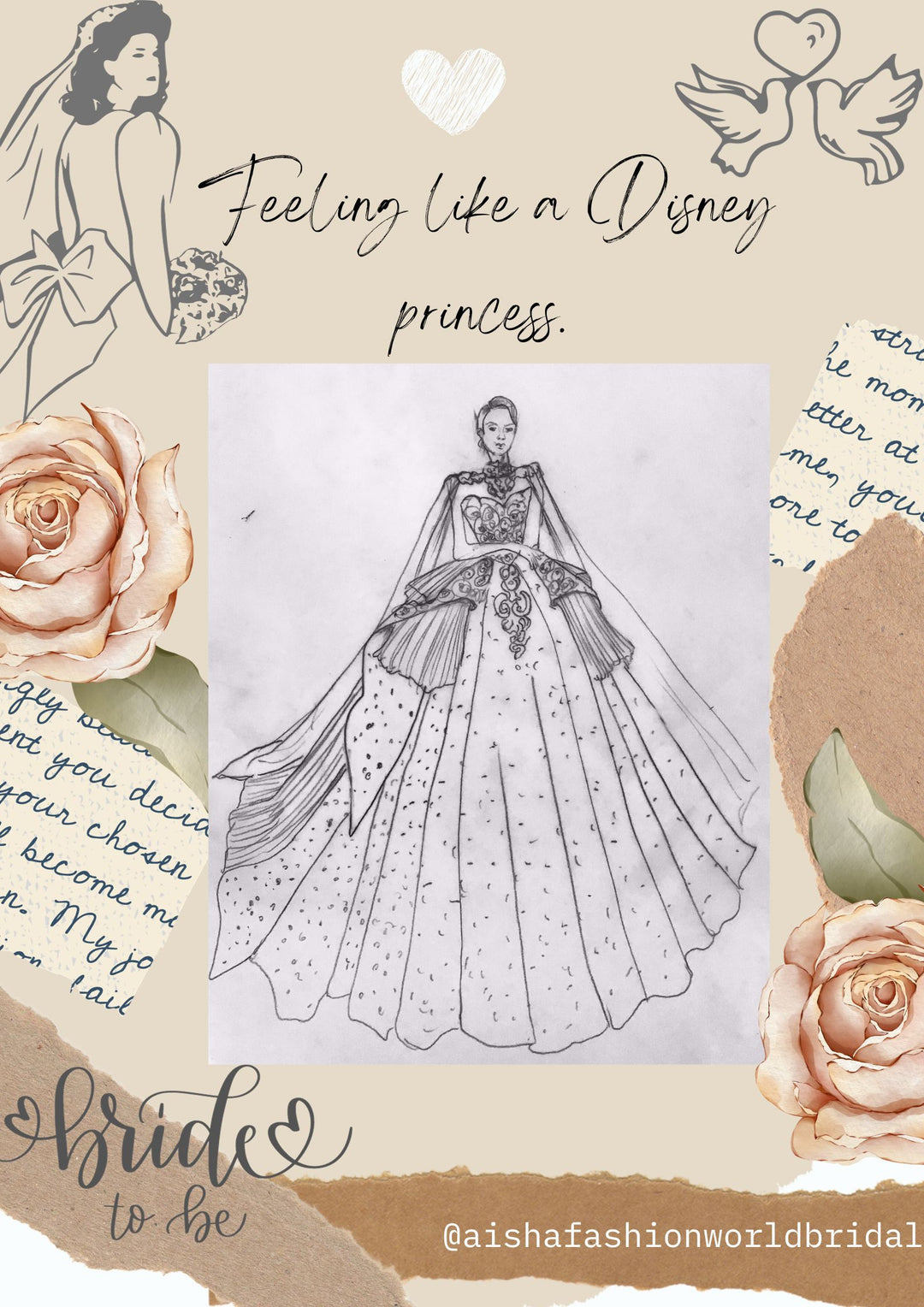 Creating the Perfect Bride to Be Sketch Illustration aishafashionworld