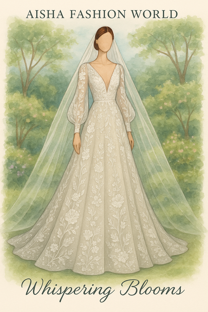 🌿 Aisha Fashion World Garden Wedding Gown