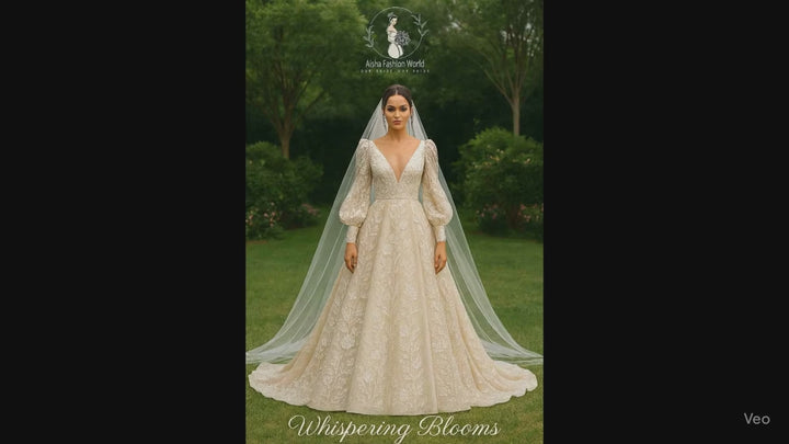 🌿 Aisha Fashion World Garden Wedding Gown