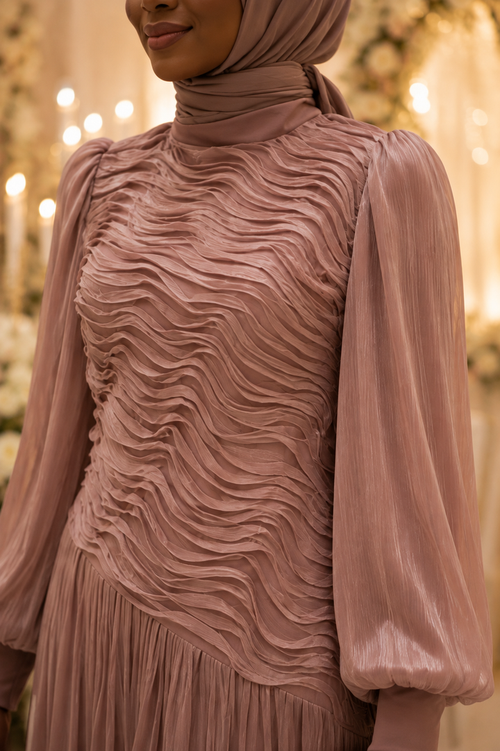 Aisha Modest – Ruched Pleated Occasion Dress