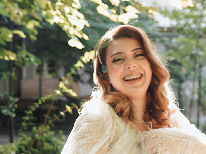 Ethereal Lace Cape Wedding Dress – Elegant Flowing Train | Aisha Fashion World Bridal