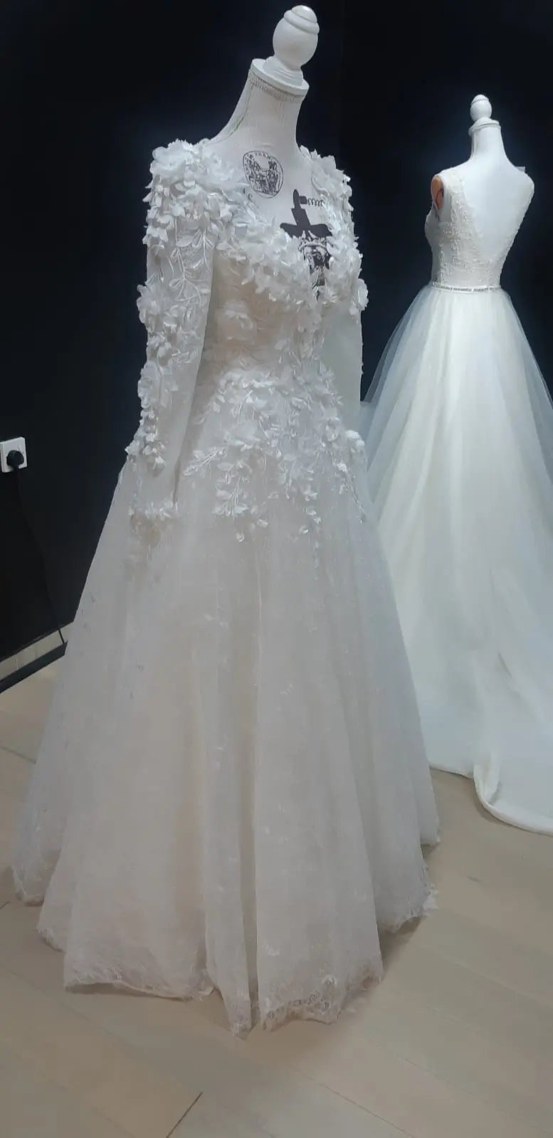 Rent unique detailed long sleeve lace wedding dress