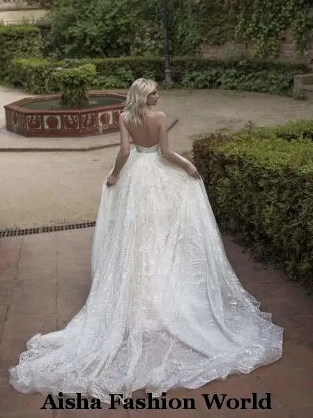 Aisha Fashion World Bridal 2 in 1 Stunning Wedding Dress in Qatar - aishafashionworld