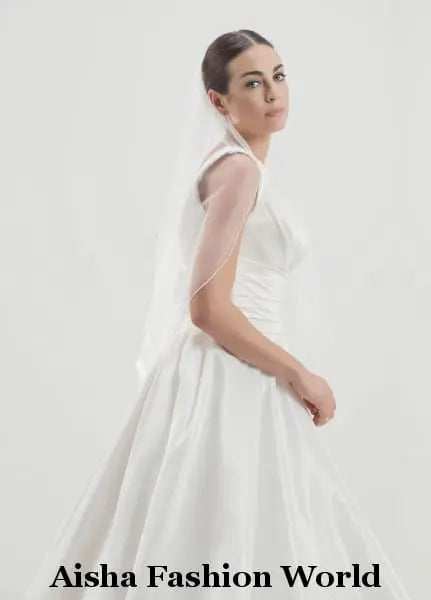 Aisha Fashion World Double Layered Elbow Wedding veil AFWV6-150/2 - aishafashionworld