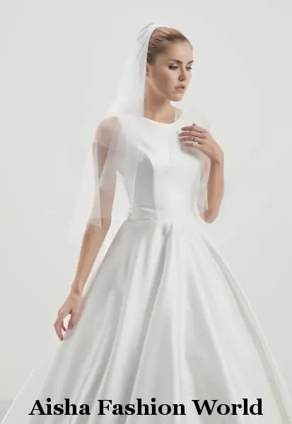 Aisha Fashion World Double Layered Elbow Wedding veil AFWV6-150/2 - aishafashionworld