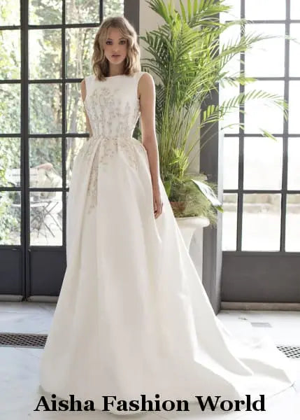 Aisha Fashion World Serenata Detailed Wedding Dress - aishafashionworld