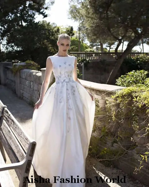 fashion world dresses Aisha Serenata Detailed Wedding Dress micro-squares Adam sandler day Color:Paloma Ibiza Floral