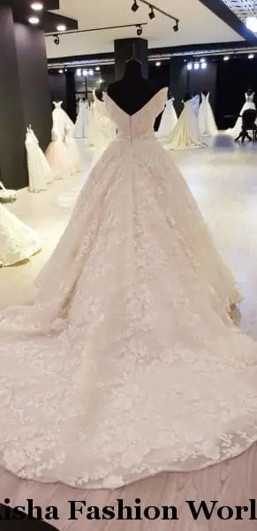 Full lace ball wedding dress - aishafashionworld