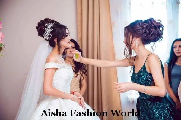 Glamorous detailed ball wedding dress - aishafashionworld